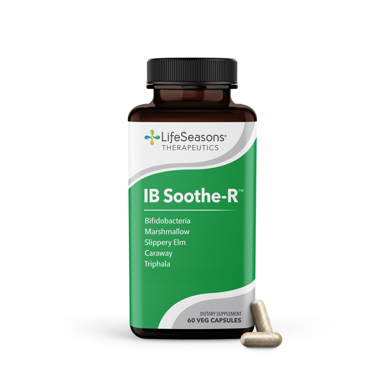LifeSeasons IB-Soother supplement bottle for gut lining and digestive comfort